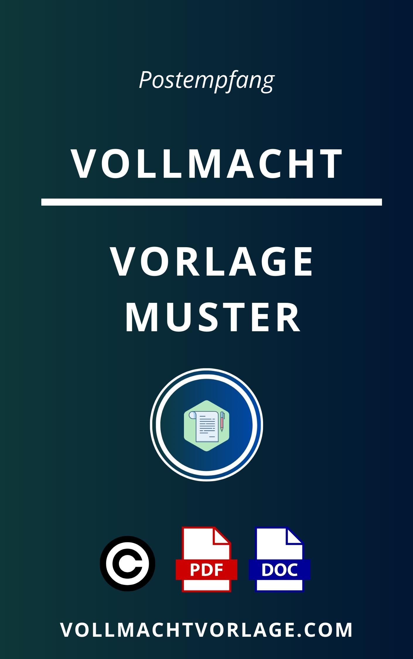Vollmacht Postempfang Muster
